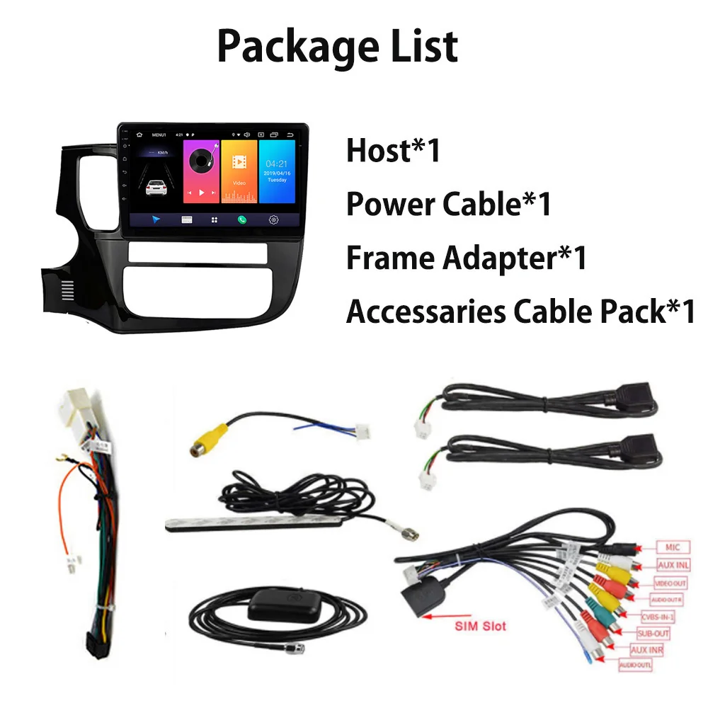 

Android 9.0 WIFI 4G For Mitsubishi Outlander 2013-2018 Car Radio Multimedia Video Player Tape Recorder Mirror Link Carplay OBDII