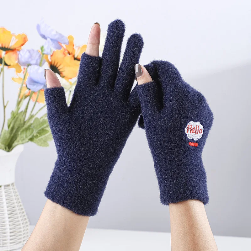 Новое поступление теплые женские зимние перчатки с улыбающимся лицом модные