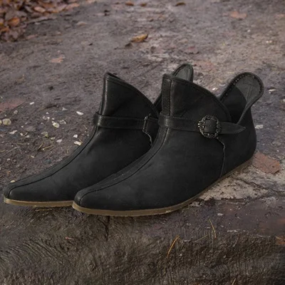 Средневековые женские сапоги с ремешком и пряжкой размеры женская обувь.| |