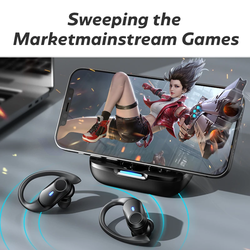 

Bluetooth-compatible 5.1 Earphones Wireless Bluetooth Headphones Noise Cancelling Sports Waterproof Headsets Handsfree With Mic