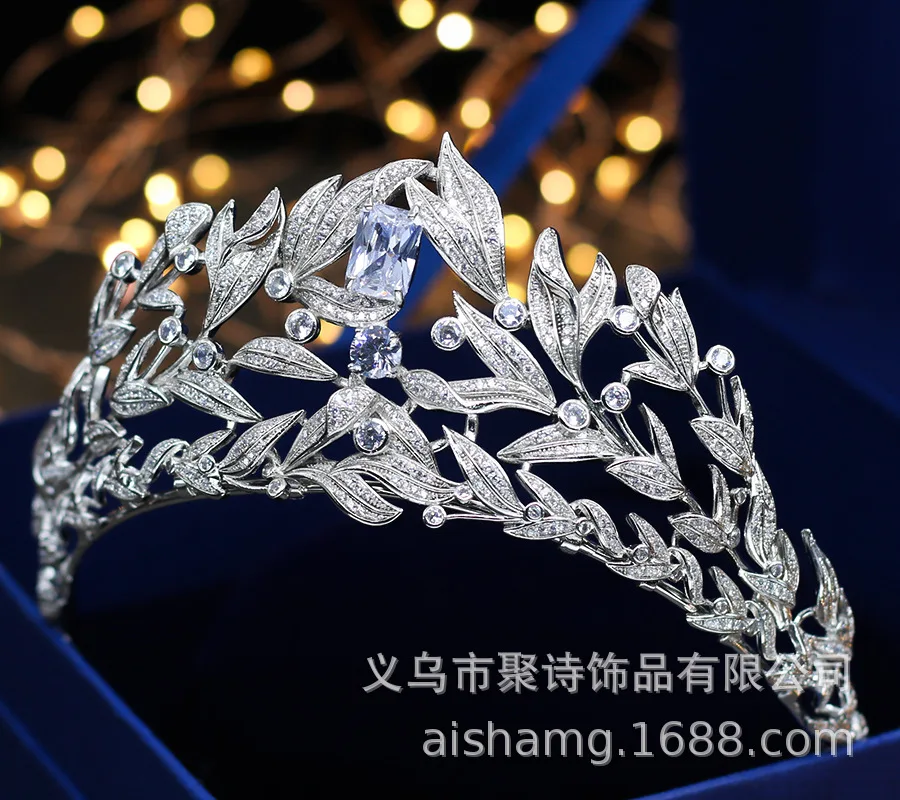 

2021 New Bridal Classical Couronne De Mariage Crowns Luxury Elliptical Zircon Wedding Party Crown Big Crown For Women C031