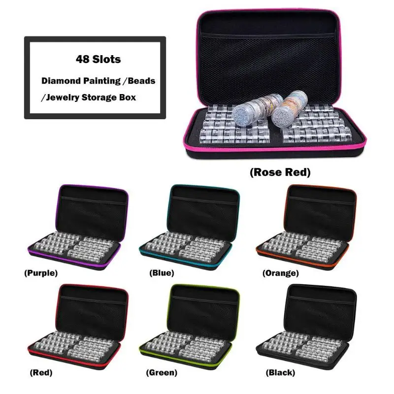 2 Pack 28 Grids Diamond Painting kits Plastic Storage Box Nail Art Rhinestone Tools Beads Case Organizer Holder | Дом и сад