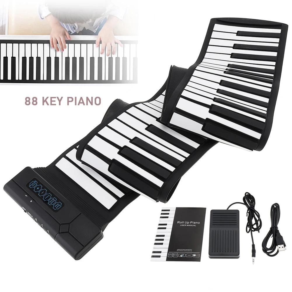 USB 61/88 Keys Roll Up Flexible Piano Silicone Portable Foldable Soft Keyboard Electronic Instrument |