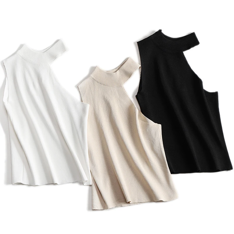 2021 сексуальный вязаный укороченный топ с круглым вырезом Женская рубашка