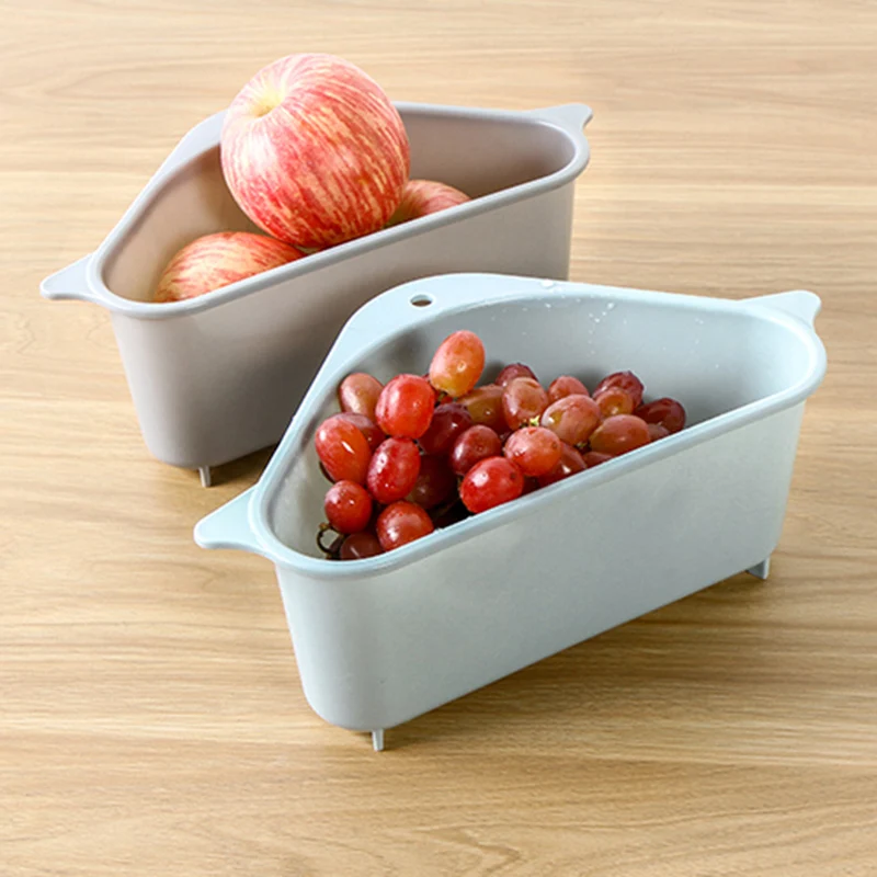 

Trianglular Drain Shelf Multifunctional Storage Holders Basket Drain Rack Kitchen Sucker fruit Basket Punch Installation -30