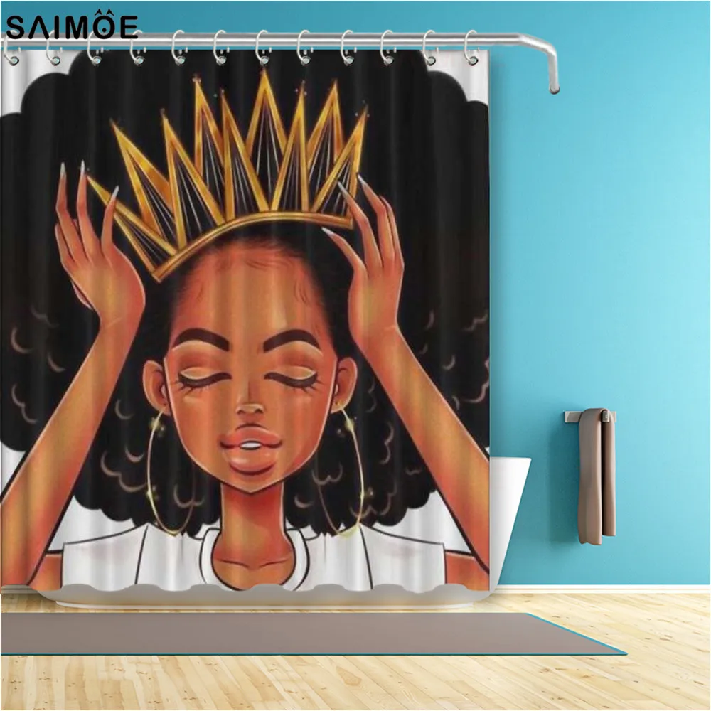 Африканская черная американская занавеска для душа водонепроницаемая ткань из