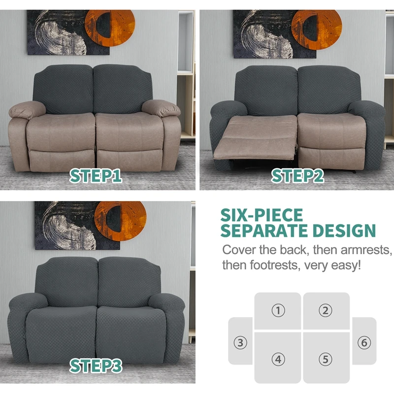 

Jacquard Recliner Sofa Covers All-inclusive Massage Couch Covers Relax Lounger Armchair Cover Seat Protector Removable Slipcover