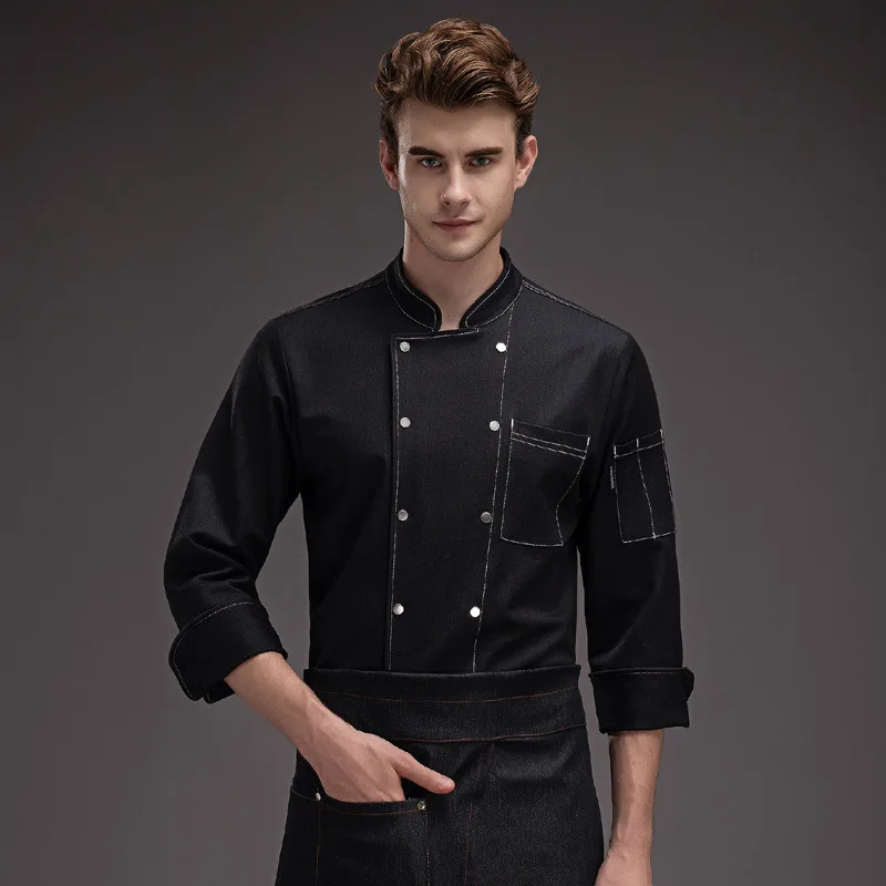 

Униформа шеф-повара, мужская одежда с длинным рукавом Qiu Dong, рабочая одежда для отеля, магазина выпечки, торта, Запада, пекарни, десертов, одеж...