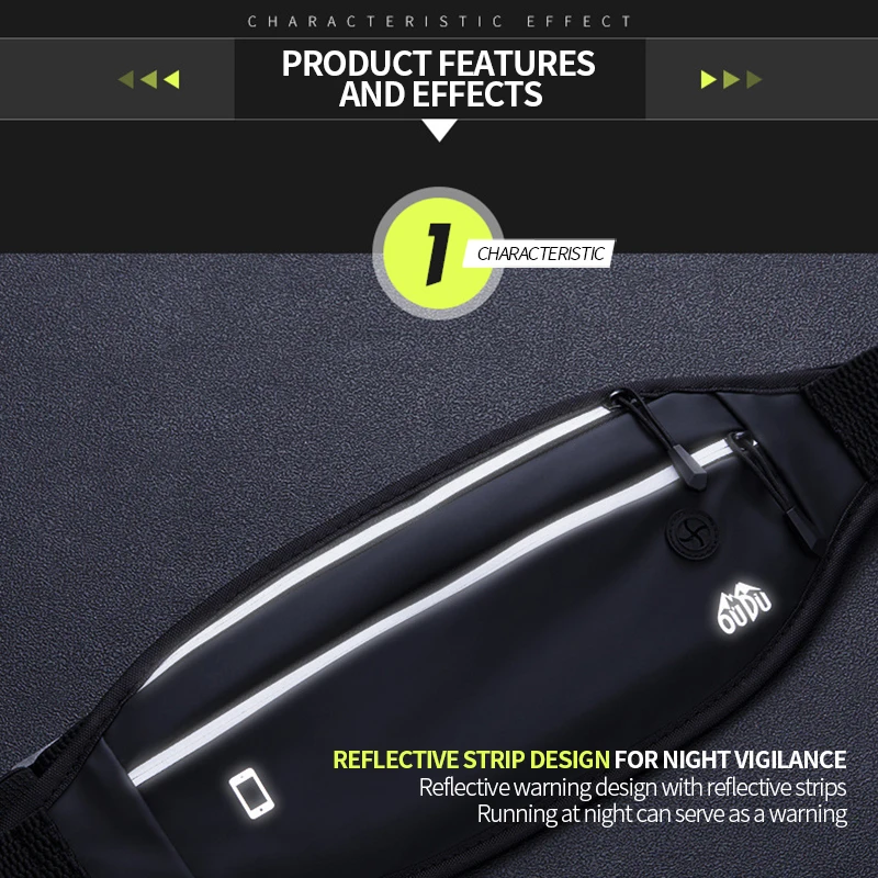 Водонепроницаемая эластичная спортивная сумка для бега поясная мужчин женщин