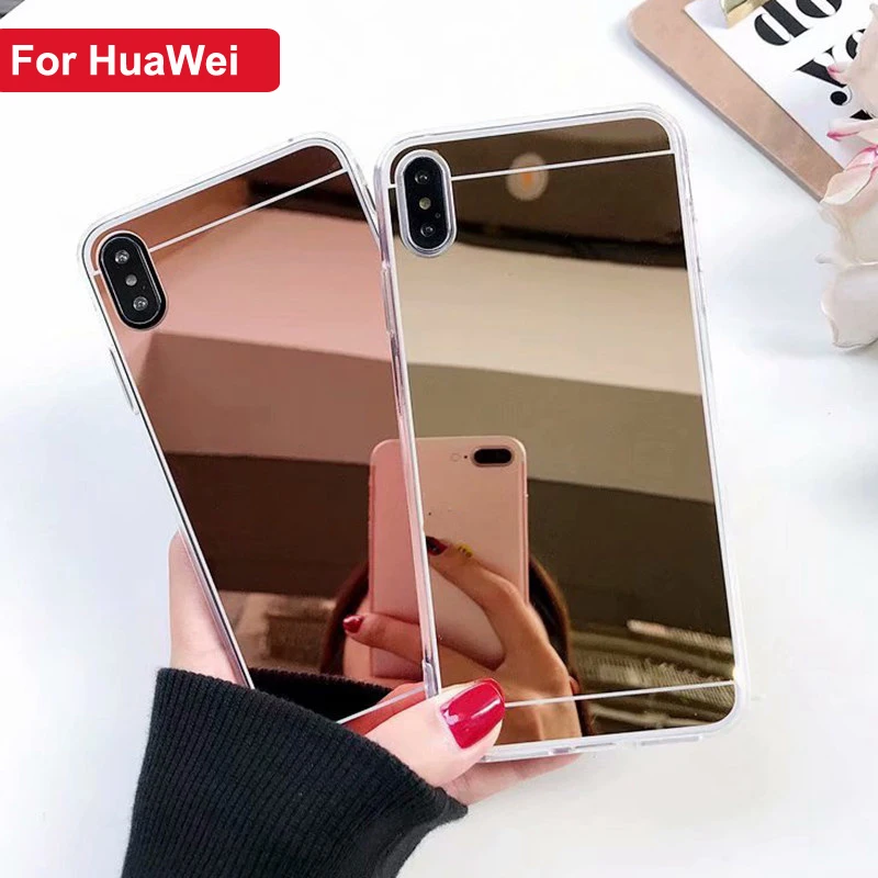 Мягкий зеркальный чехол для huawei Honor 8 8X9 10 lite 6C Pro 7C 7X 7A Y6 II Y7 Prime Y9 2018 P Smart TPU телефона s