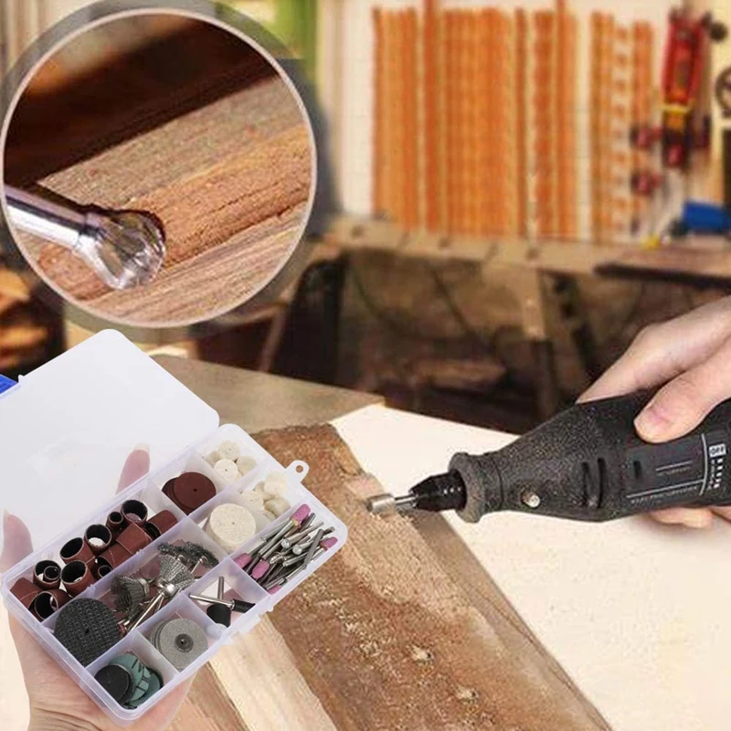 

141 Pcs Rotary Tool Accessories Kit Power Tool Accessory Set Polishing Abrasive Stone Cutting Disc Flap Wheel
