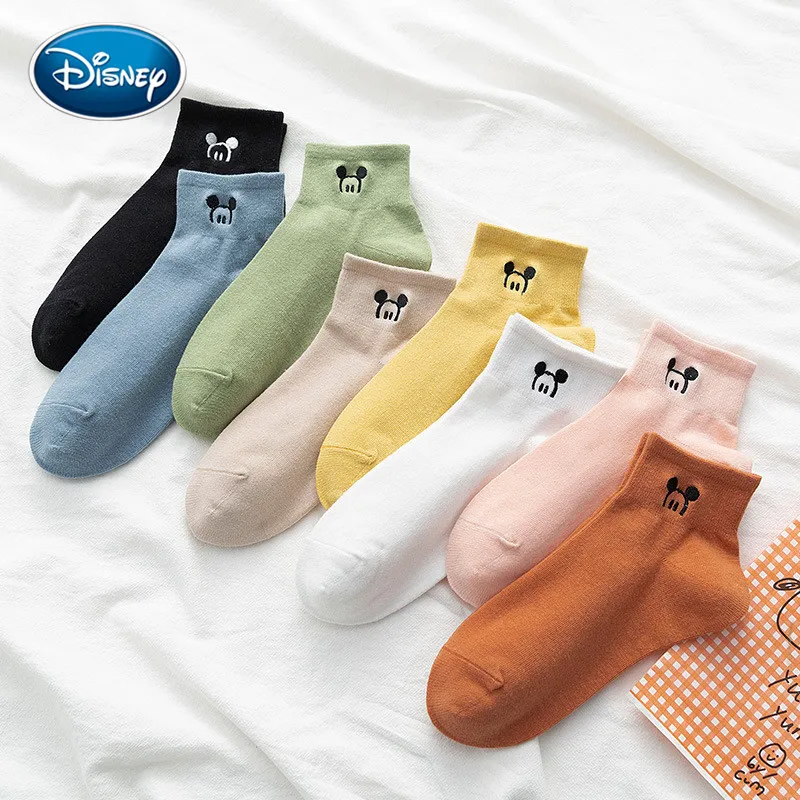 Носки для девочек с мультяшными героями Диснея носки вышивкой головы Микки милые
