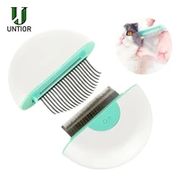 untior new cat comb 2 in 1 pet hair removal brush plastic pet grooming tools furmines hair shedding trimmer comb for dogs cats