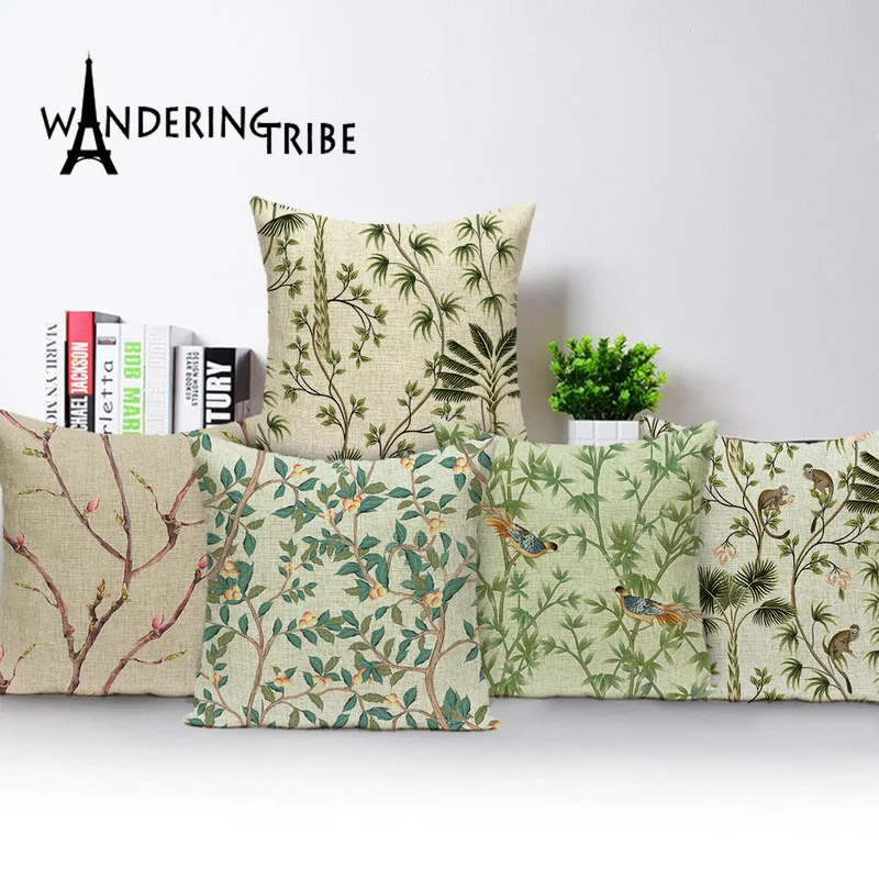 Тропические джунгли пледы Подушка Чехол потертый шик цветок Цветочная домашний