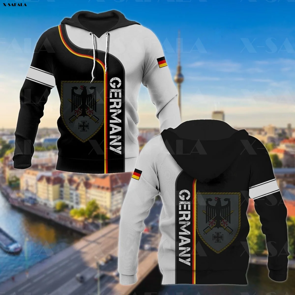 Толстовка с капюшоном в стиле милитари для мужчин и женщин свитшот принтом