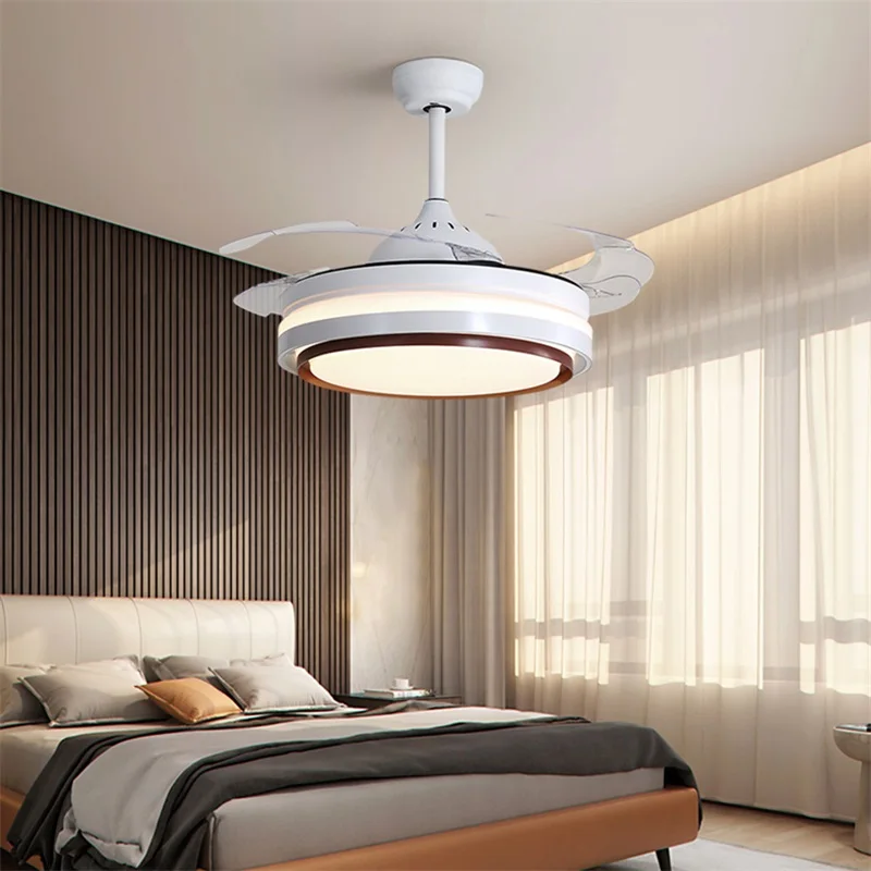 

ORY Modern Fan with Light For Ceiling Invisible Blade With Remote 3 Colors LED For Home Dining Room Bedroom
