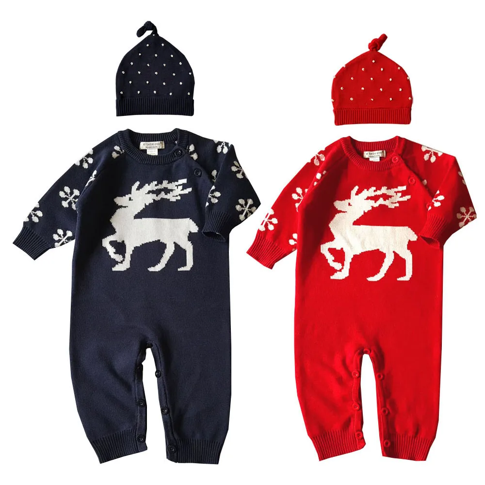 Детский Трикотажный Хлопковый комбинезон с длинным рукавом|Ромперы| |