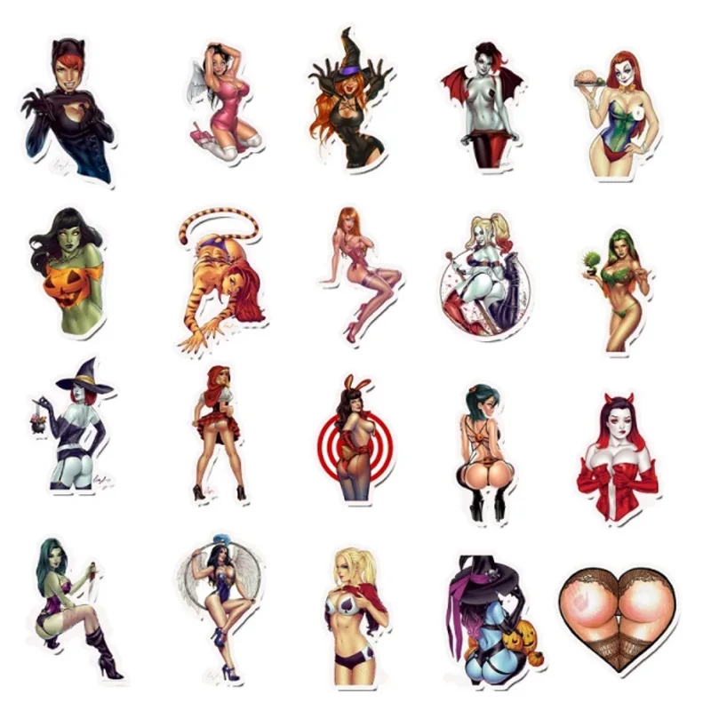 

100 Pcs Explosions Personality Sexy Girl Stickers Graffiti Car Sticker Bicycle Skateboard Guitar Suitcase Waterproof Sticker