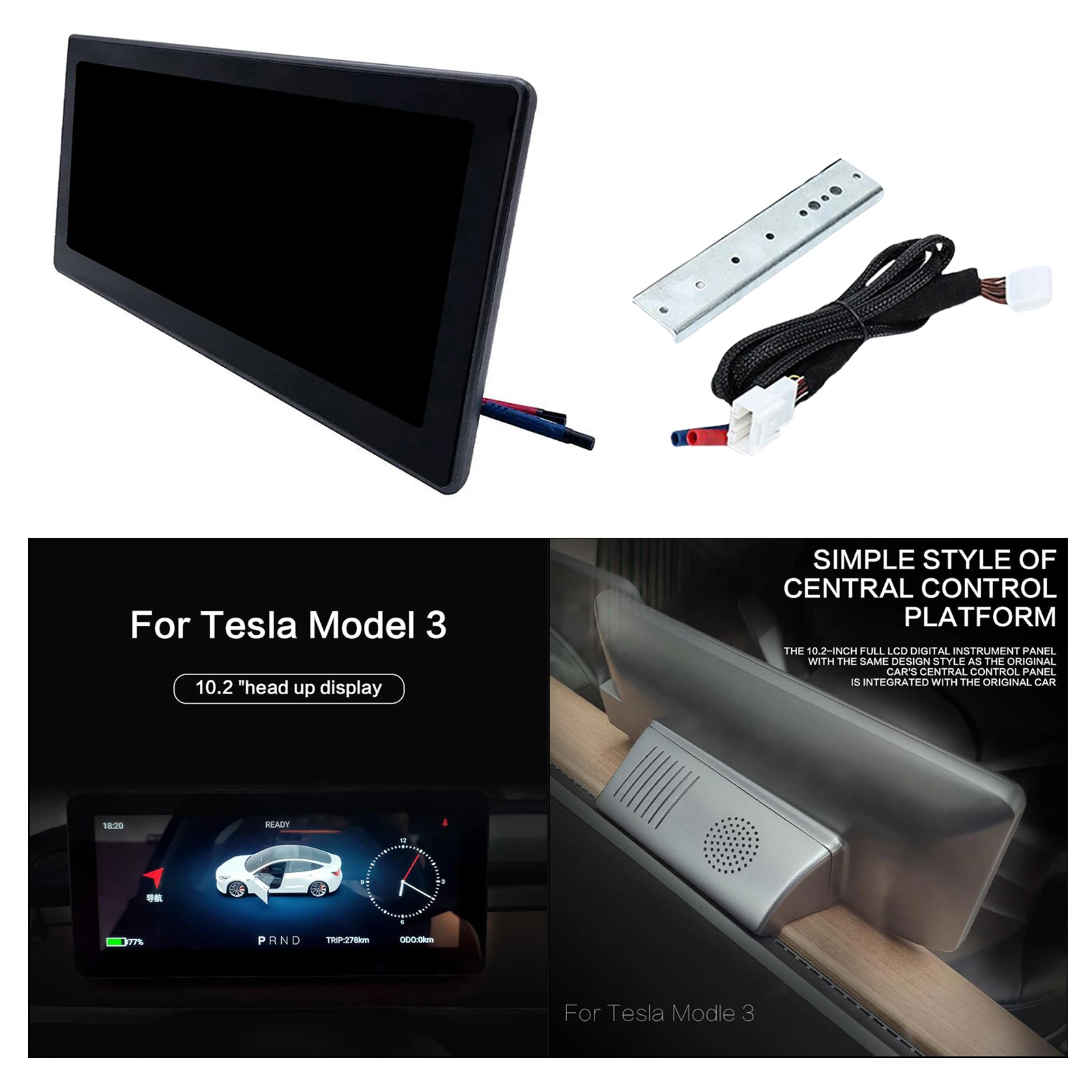 

HUD LCD Instrument Panel Replacement fits For Tesla Model 3 Y 35x20x20cm