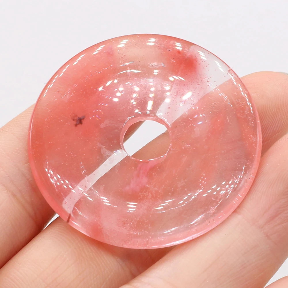 

Natural Stone Rose Quartz Black Onyx Unakite Round Half Hole Bead DIY Necklace Bracelet Jewelry Gift Making Wholesale 40x40Mm