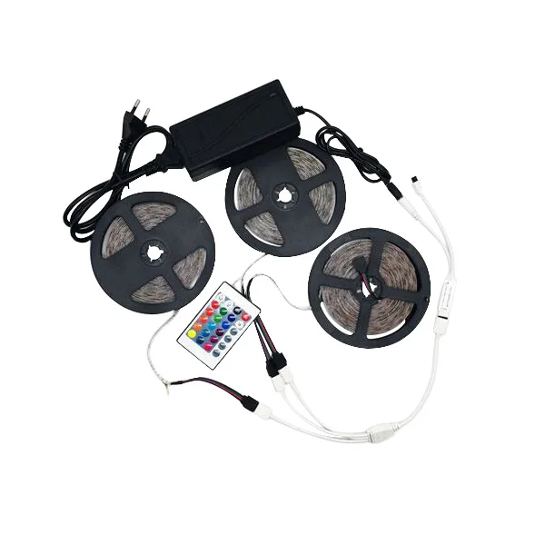 Светодиодный светильник RGB 5050 SMD 2835 гибкая лента fita светодиодный светильник RGB 5 м 10 м 15 М лента диод DC12V 60 светодиодный s 1 м+ управление+ адаптер