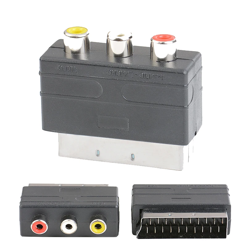 500 шт. RGB штекер Scart на 3RCA RCA Женский AV адаптер Выход лучшее качество от завода