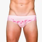 Для мужчин Плавание одежда Плавание трусы бикини Купальники Фламинго Плавание костюмы сексуальные с низкой талией и мешком повысить ванный комплект пляжные нижнее бельё, шорты для серфинга,