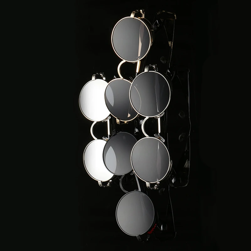 

NO.ONEPAUL High Quality UV400 Eyewear Metal Steampunk Sunglasses Men Women Fashion Round Glasses Brand Design Vintage Sunglasses
