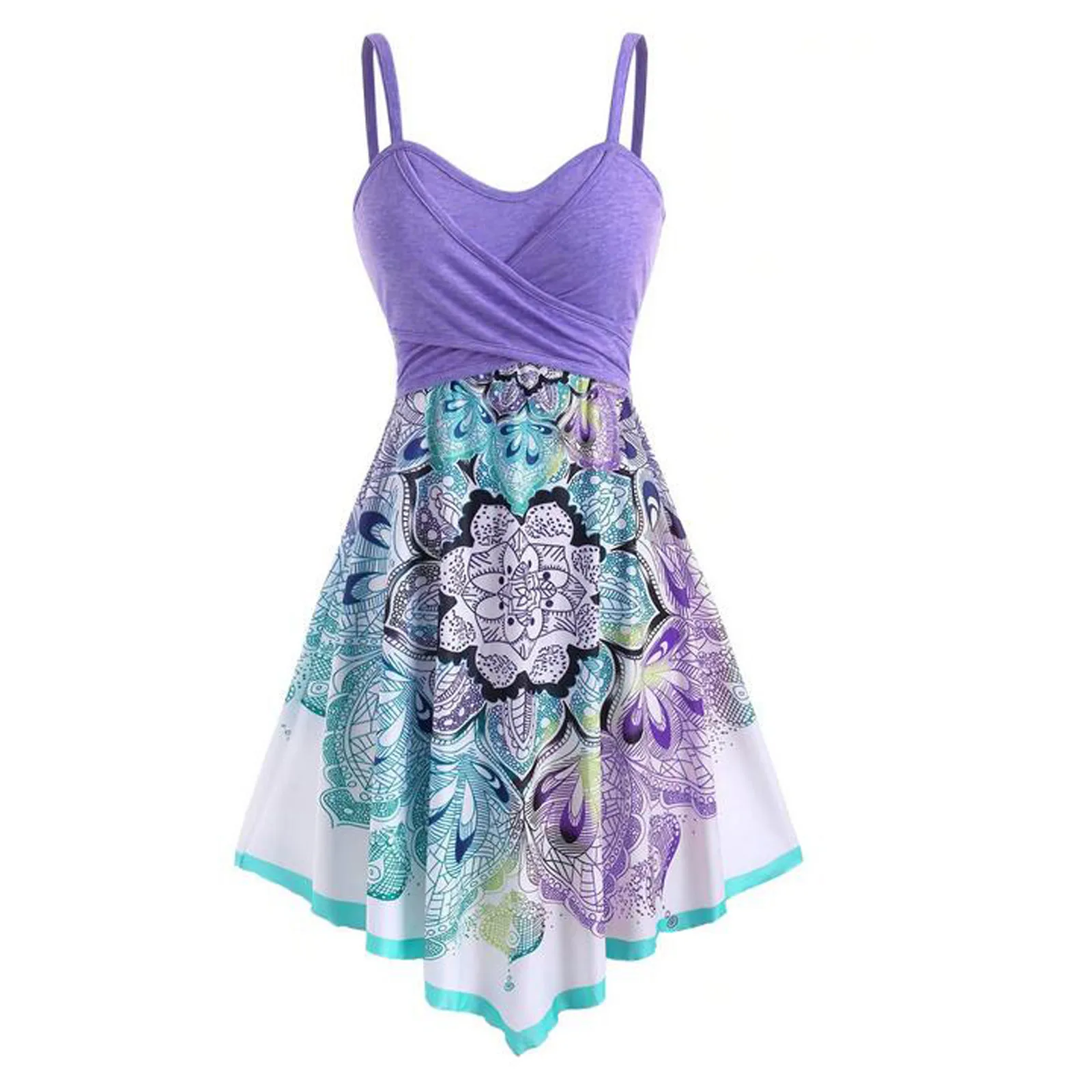 2021 Новое модное Женское Повседневное Платье-майка без рукавов с принтом женские