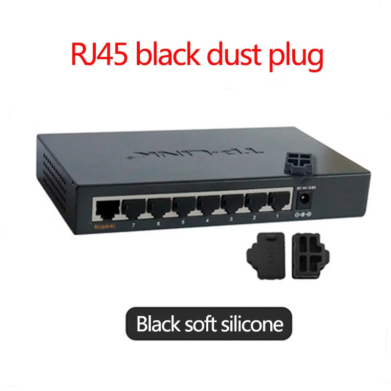 Фонарь 10 шт./лот или 30 черный хаб Ethernet порт RJ45 Пылезащитная заглушка подходит для