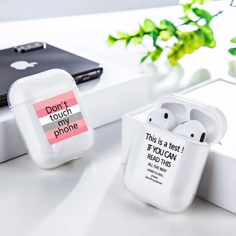 Простой милый чехол AirPods для Apple airpods роскошный мультяшный жесткий Don't Touch Airpods