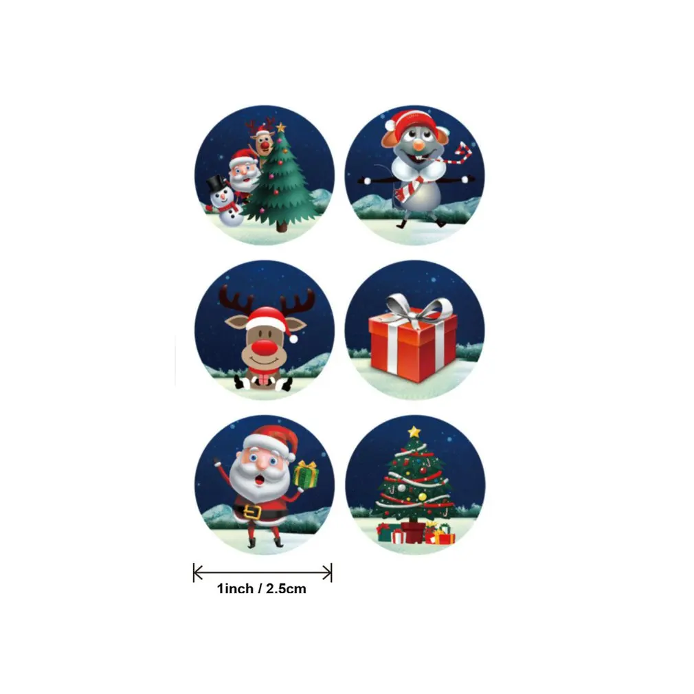 

Merry Christmas Stickers Christmas Tree Elk Candy Bag Sealing Sticker Label New Year Gifts Ornaments
