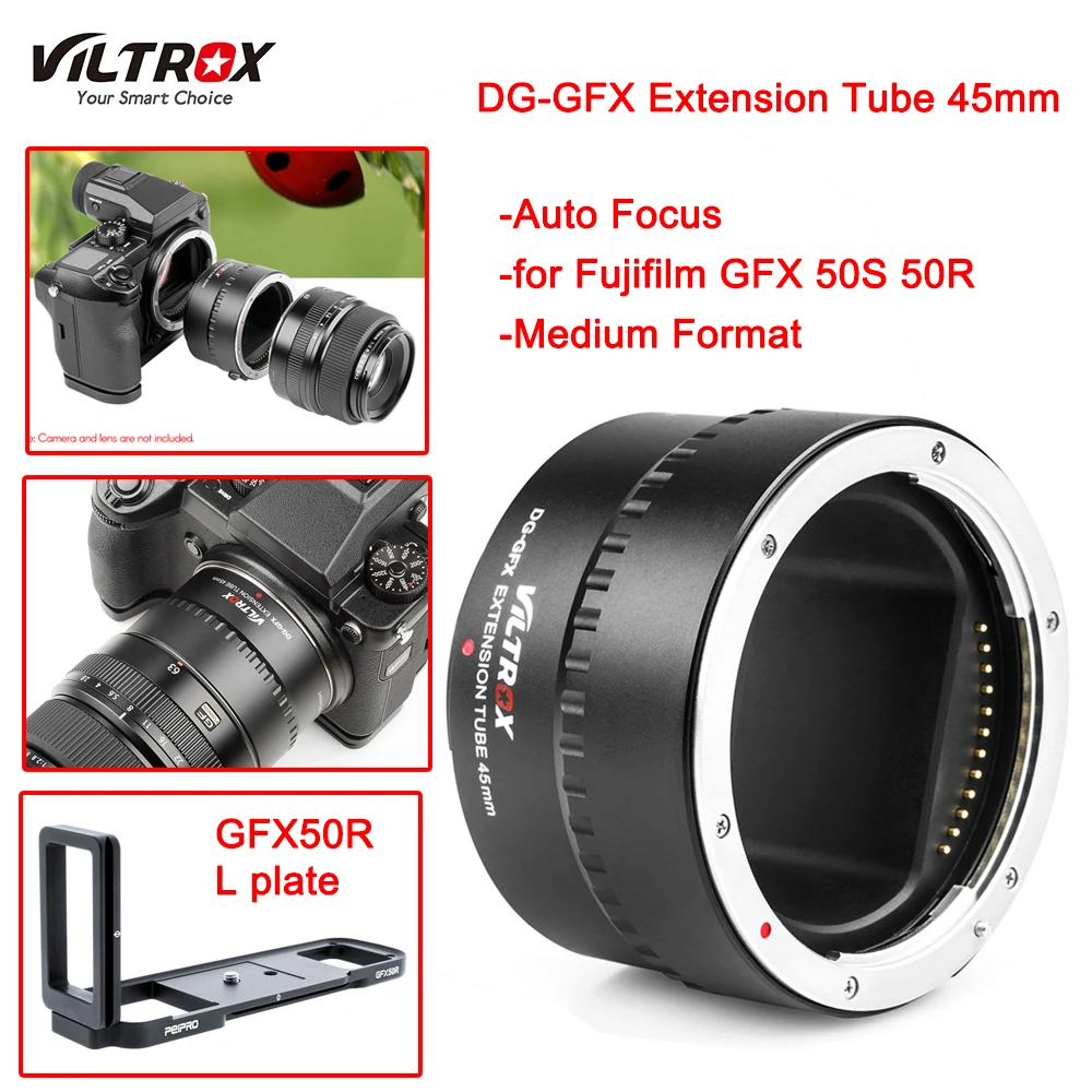 Удлинительное Кольцо Viltrox для фотоаппарата Fujifilm GFX 50S 50R GFX100 адаптер объектива