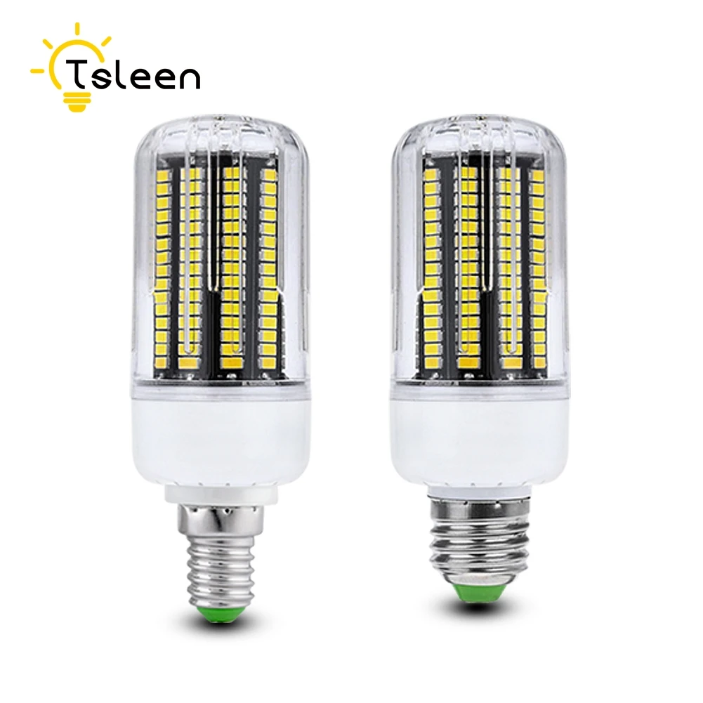 TSLEEN 4 шт E27 E14 качество без мерцания светодиодный светильник 5736 SMD лампа 220 В Замена