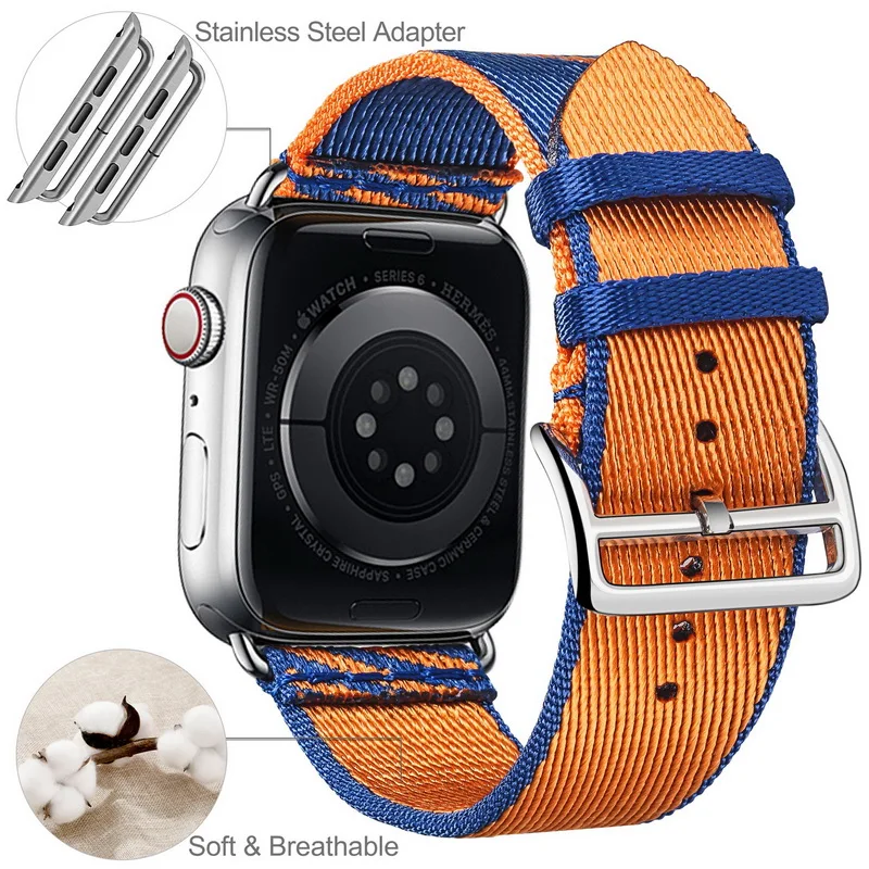 

High Auality Fabric Watch Straps For Apple Watch Band Series7/ 6/5/4/3/2/1 For IWatch Strap 38mm 40mm 42mm 44mm