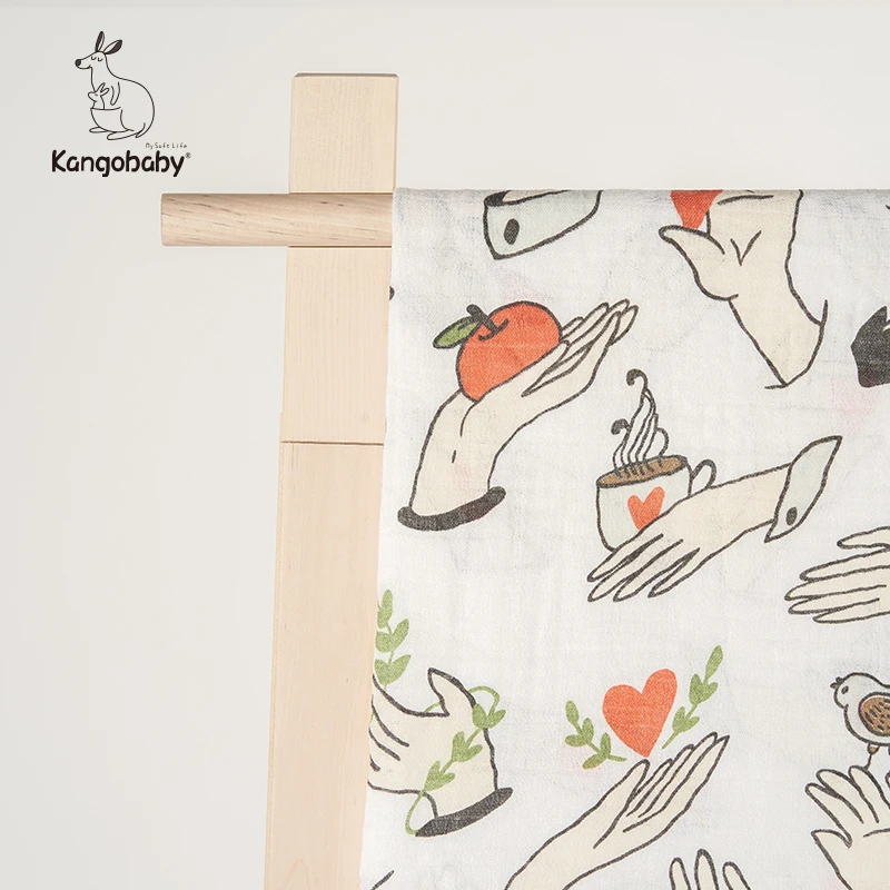 Kangobaby детское муслиновое одеяло Пеленальное Одеяло Хлопковое с мультяшным