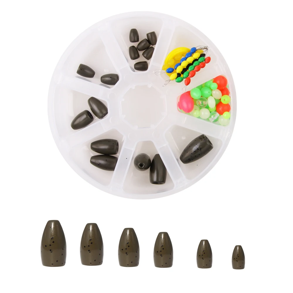 46 шт. вольфрамовый грузик для рыбалки в виде пули техасских установок набор весов