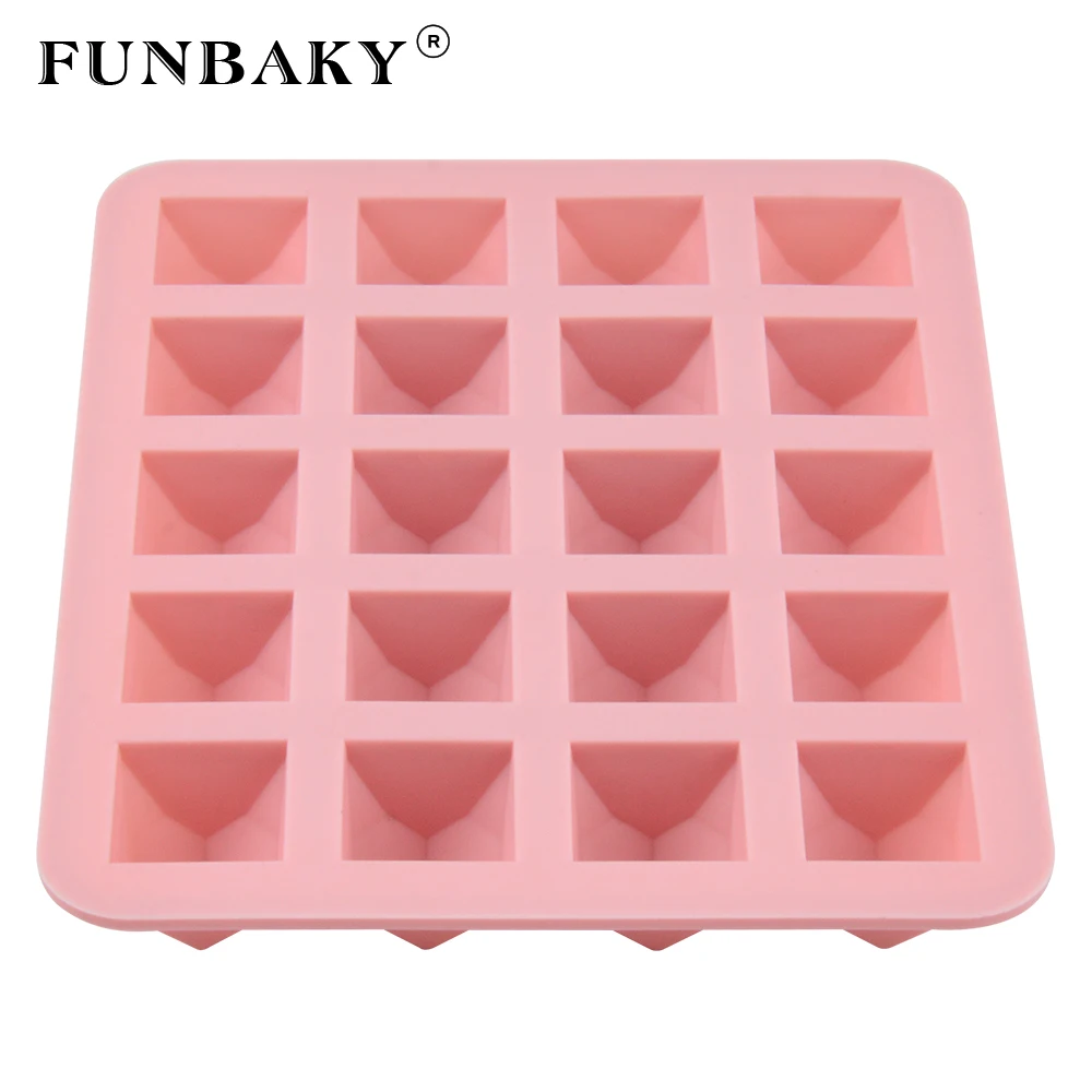 

FUNBAKY 20 Cavity Diamond Shape Ice Cube Moulds DIY Ice Cream Maker Dessert Silicone Molds Thick