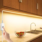 Приглушаемая кухонная лампа с сенсорным выключателем, LED полоска COB, водонепроницаемая светодиодная лампа для шкафа, подсветка шкафа, декор гардероба, светодиодный ночсветильник s