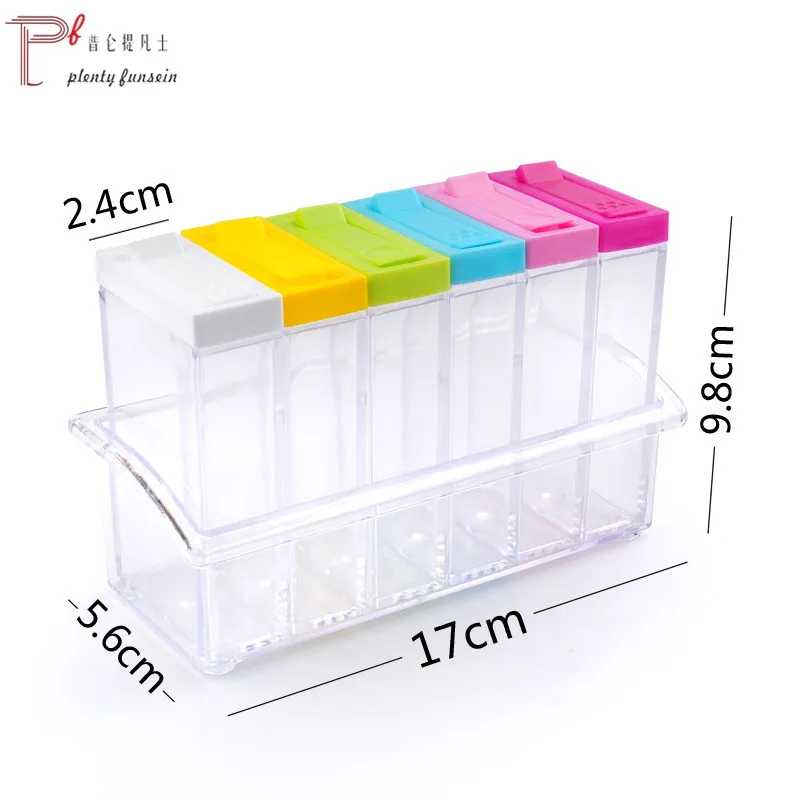 6 шт./компл. цветная банка для специй коробка приправ кухонная бутылка хранения