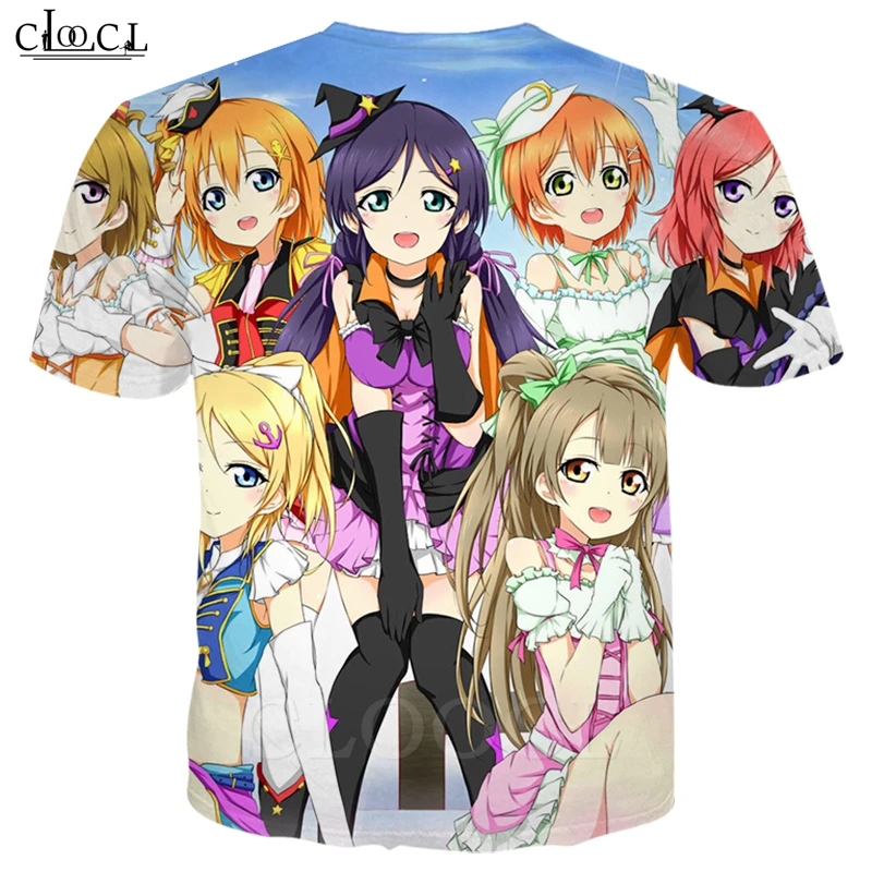 

Fashion Love Live Classic Anime Girl T Shirt Men Women 3D Print Hipster Short Sleeve Jogging Sweatshirt Casual Streetwear Tops