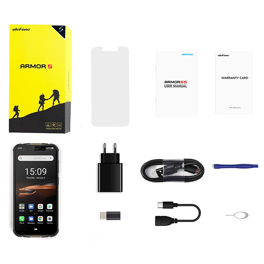 Ulefone Armor 5S 5 85 ''водонепроницаемый IP68 NFC прочный MT6763 Otca-core Android 9 0 4 Гб + 64
