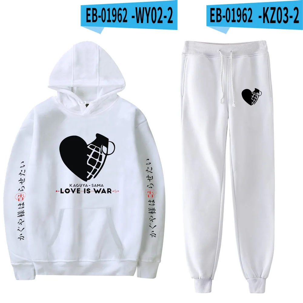 

Anime Kaguya Sama Love Is War Men's Sportswear Sets Casual Tracksuit Two Piece Set Top and Pants Sweat Suit Male Sporting Suits