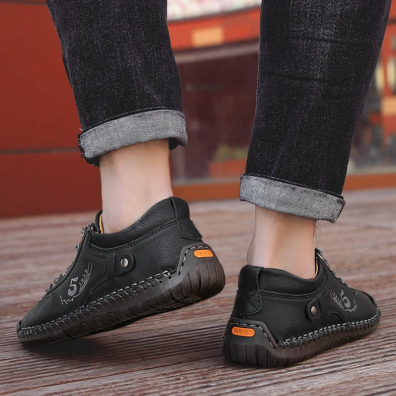 

Men's Leather Shoes Fashion Comfortable Quality Leather Casual Shoes Men High Quality Loafers Hot Sale Sneakers Size 48