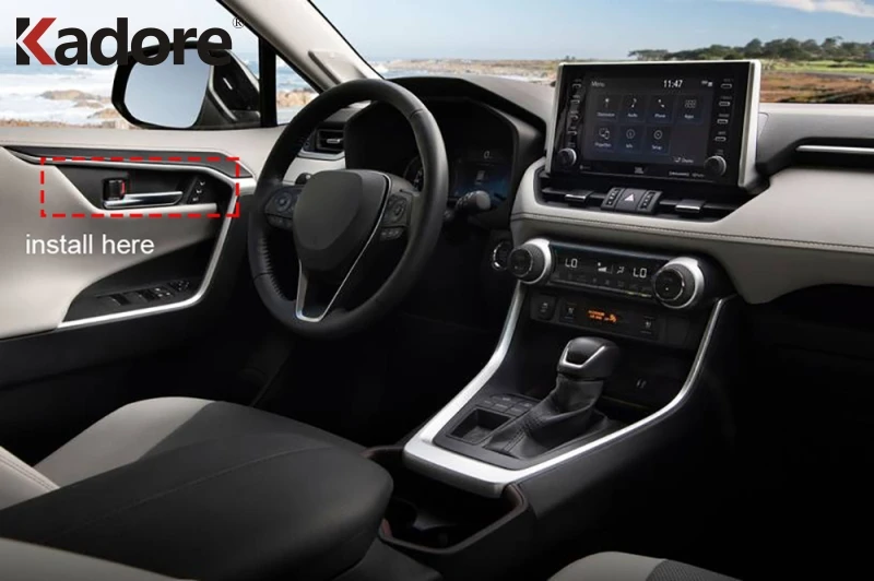 Для Toyota RAV4 RAV 4 2019 2020 углеродное волокно внутренняя дверная ручка чаша крышка