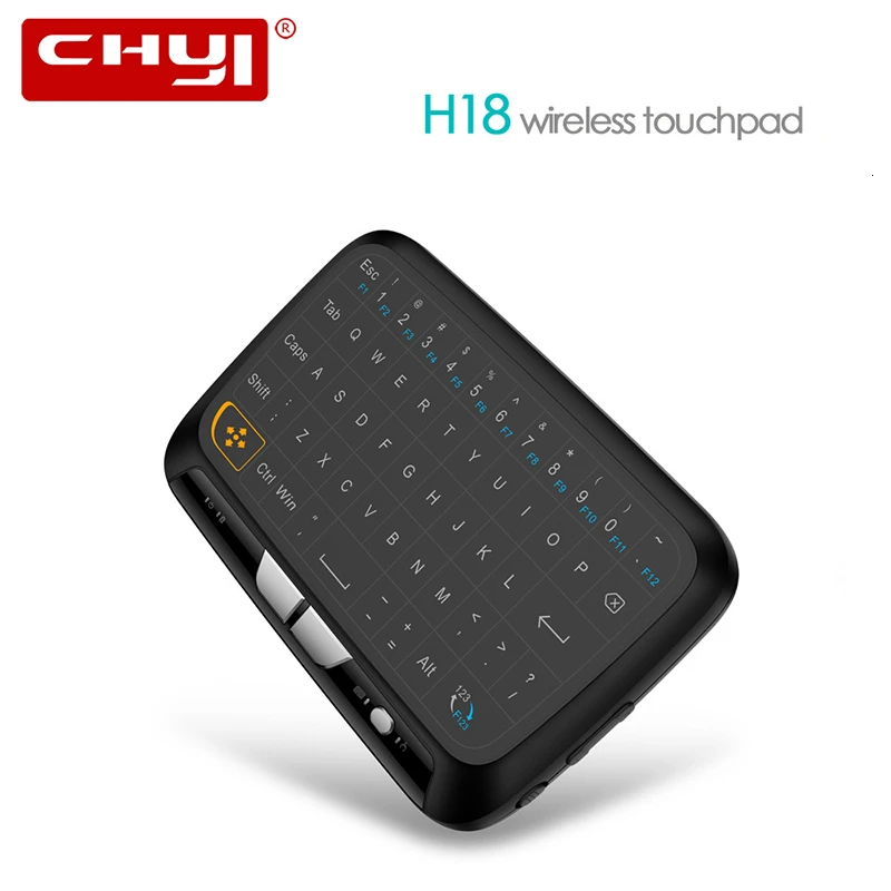 CHYI H18 мини Беспроводной клавиатуры полный Экран сенсорный 2 4 ГГц Перезаряжаемые