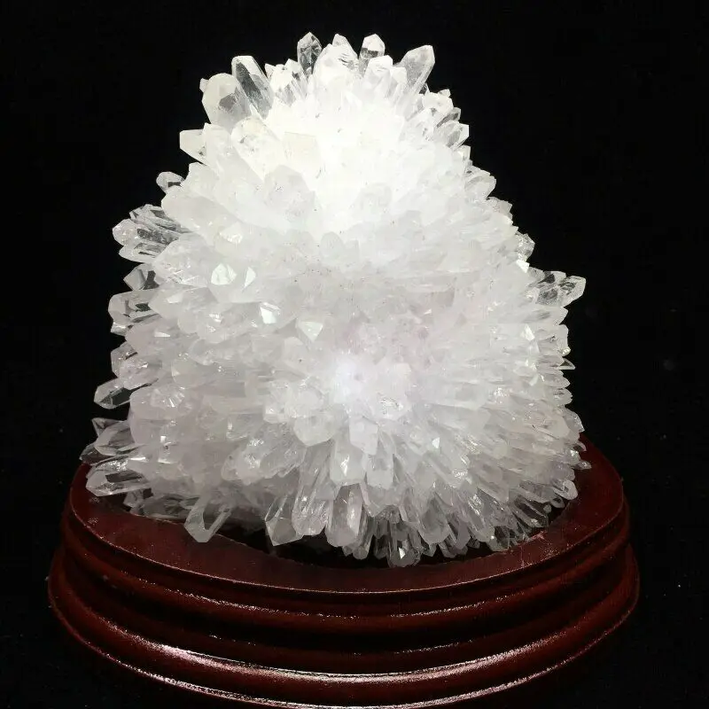 

1200 г натуральный белый кристаллический кластер образцы минералов домашний декор исцеление + подставка