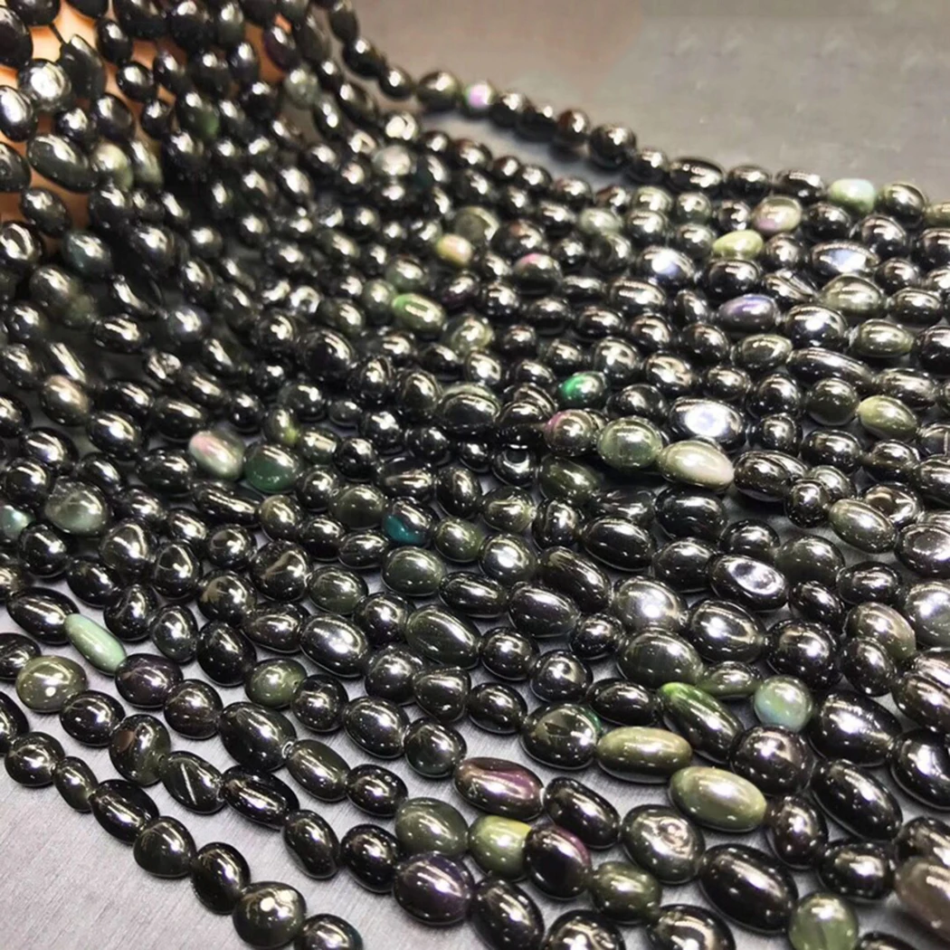 Amethyst Terahertz Strawberry Crystal HuangLong Jade Obsidian 8-9mm Gemstone Beads smooth irregular for Jewelry Making 15inch | Украшения и