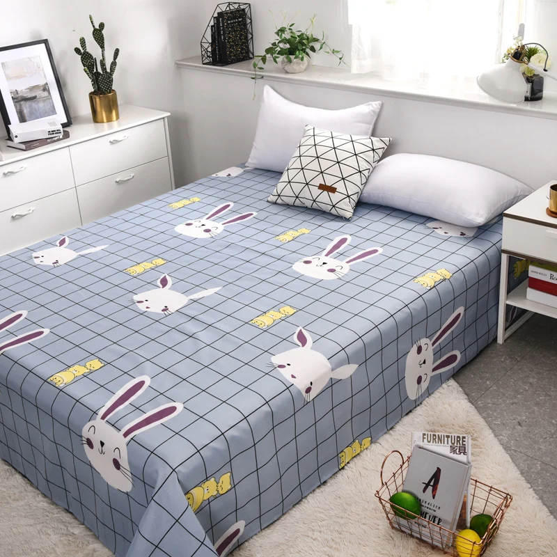 Liv Esthete милый мультяшный кролик сетка плоская простыня с принтом постельное белье