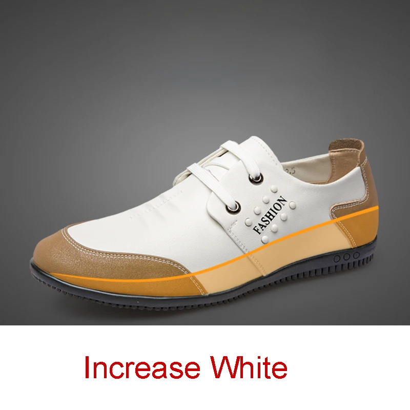 Misalwa Elevator 5CM Men Shoes Summer Casual Leather Loafers Flat / Height Increase Hollow White Sneakers Adult Moccasins | Обувь